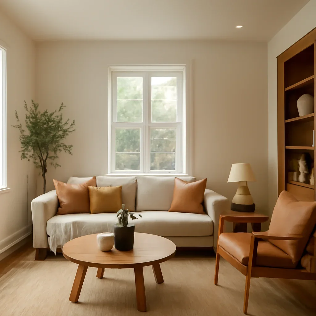 Inviting residential interior for about the studio call to action