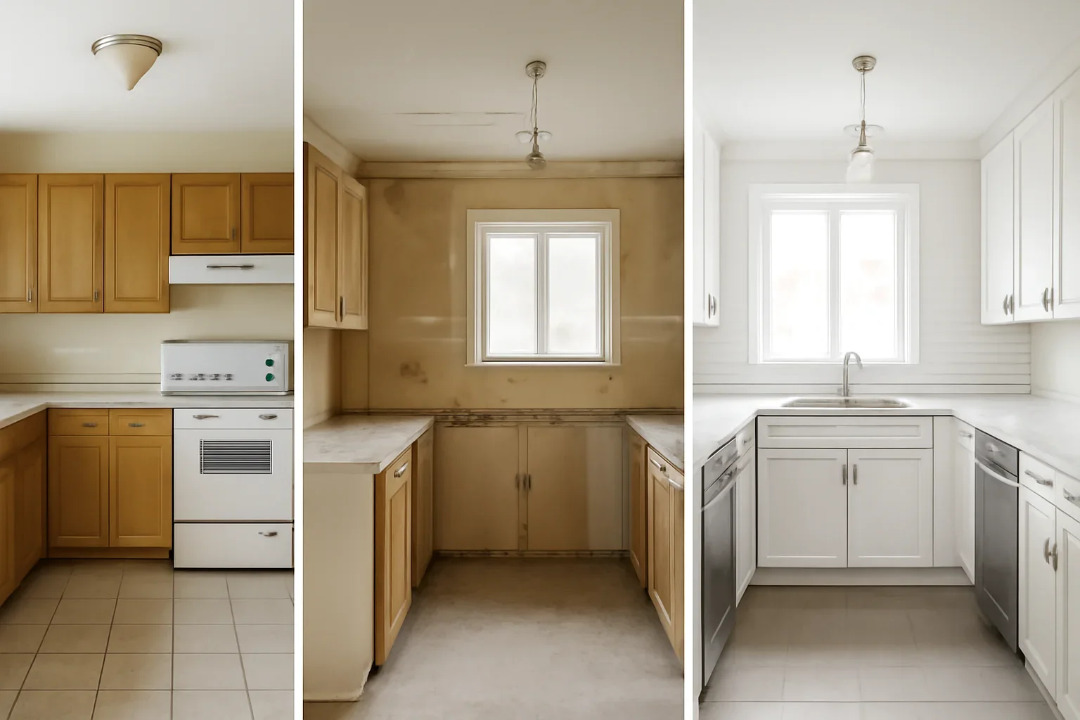 Kitchen before, during, and after case study hero image
