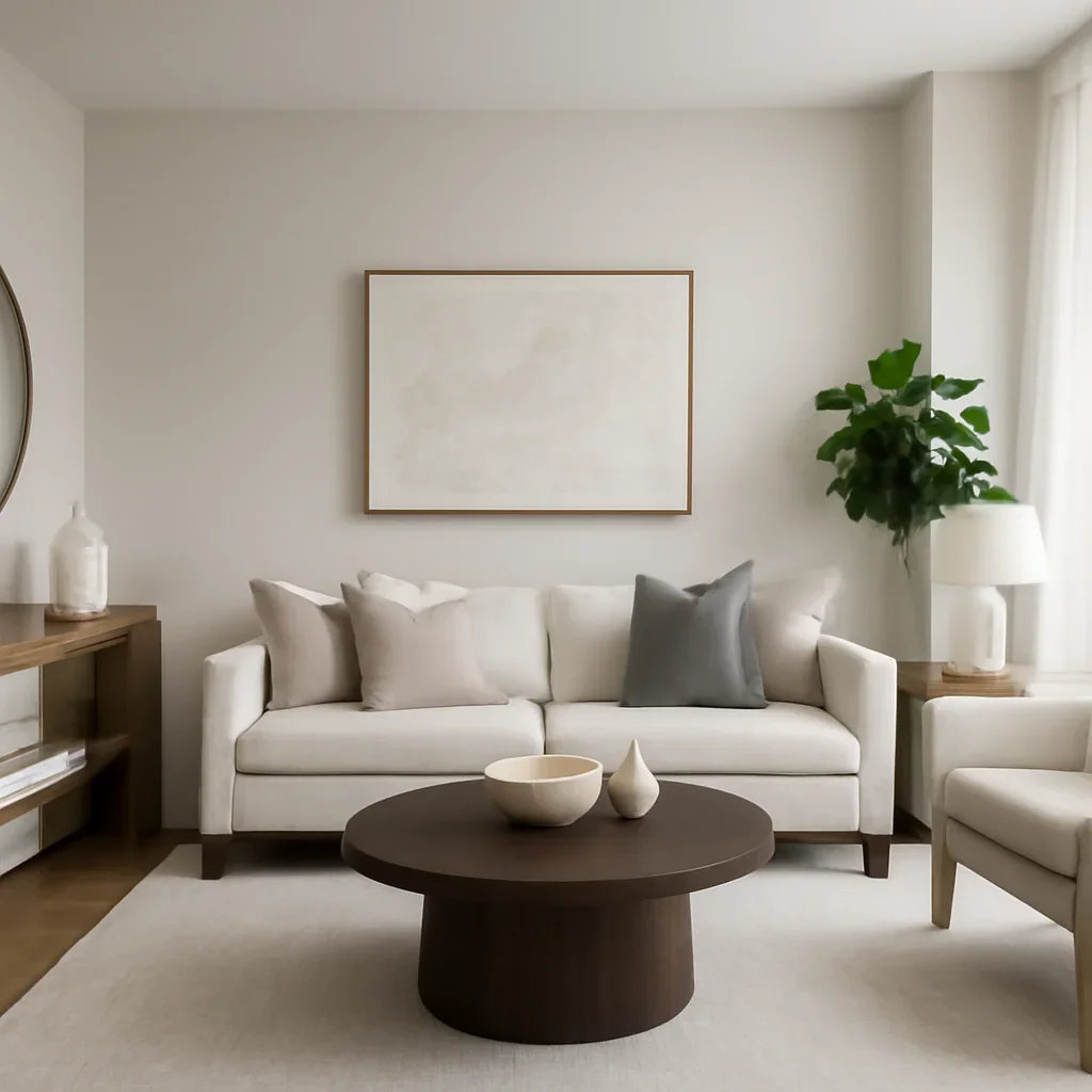 Finished interior showing furniture & decor procurement results