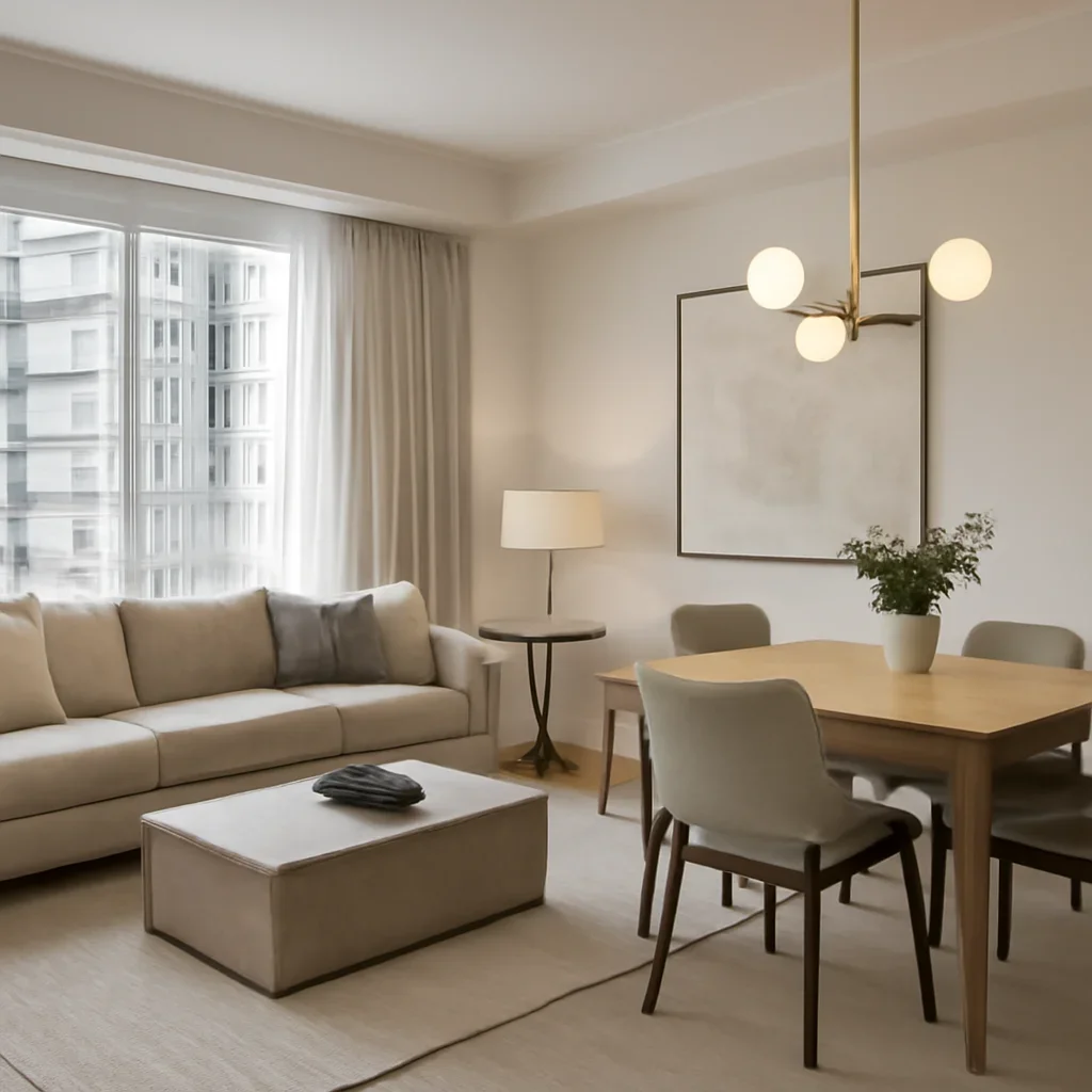 Finished interior showing project management results